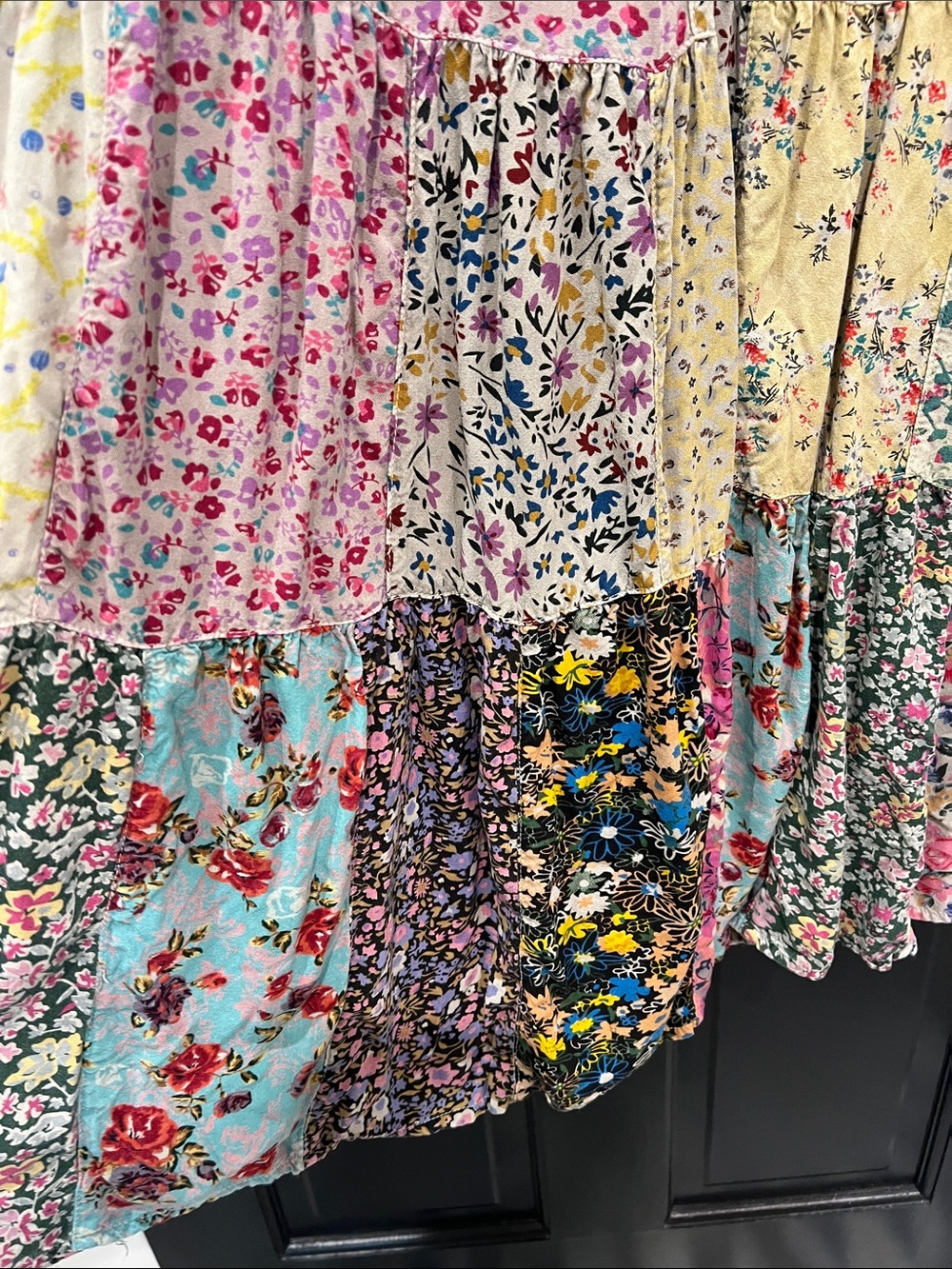 Boho Floral Patchwork pants  - Multi - Picture 3 of 5